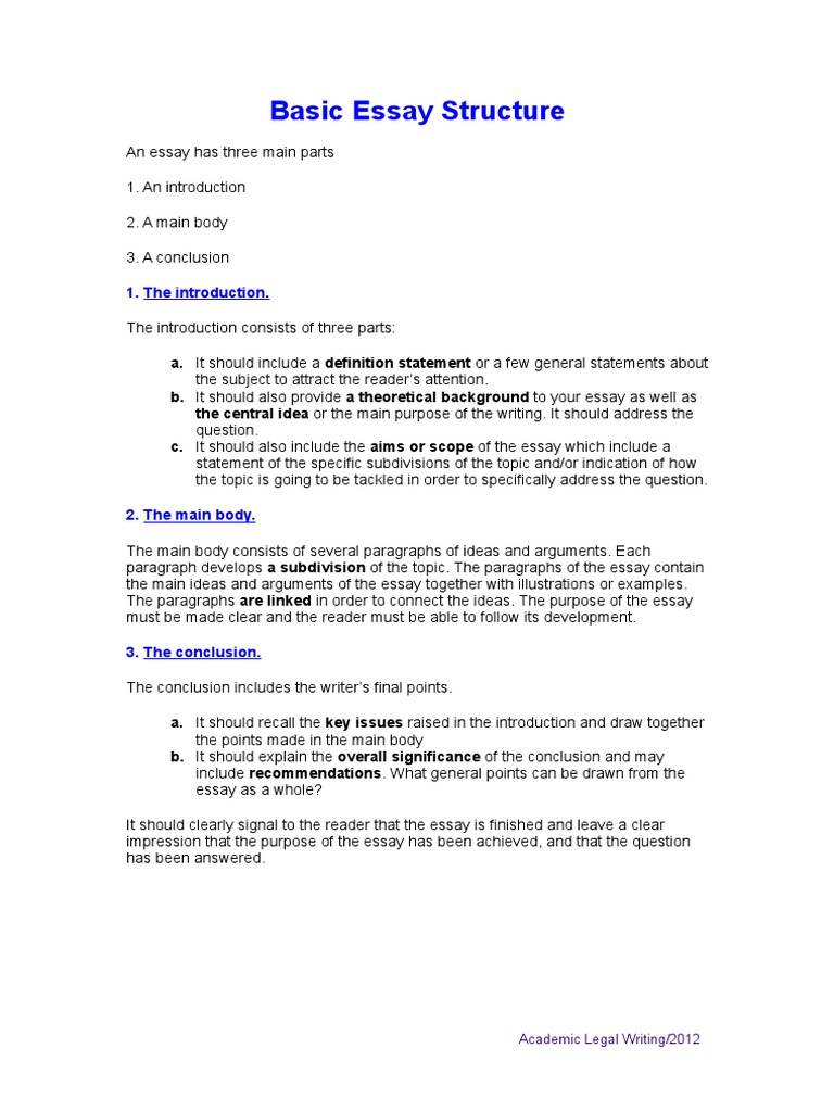 Essential Essay Structure Guide | PDF