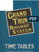 Grand Trunk Railway System Public Timetable 1922
