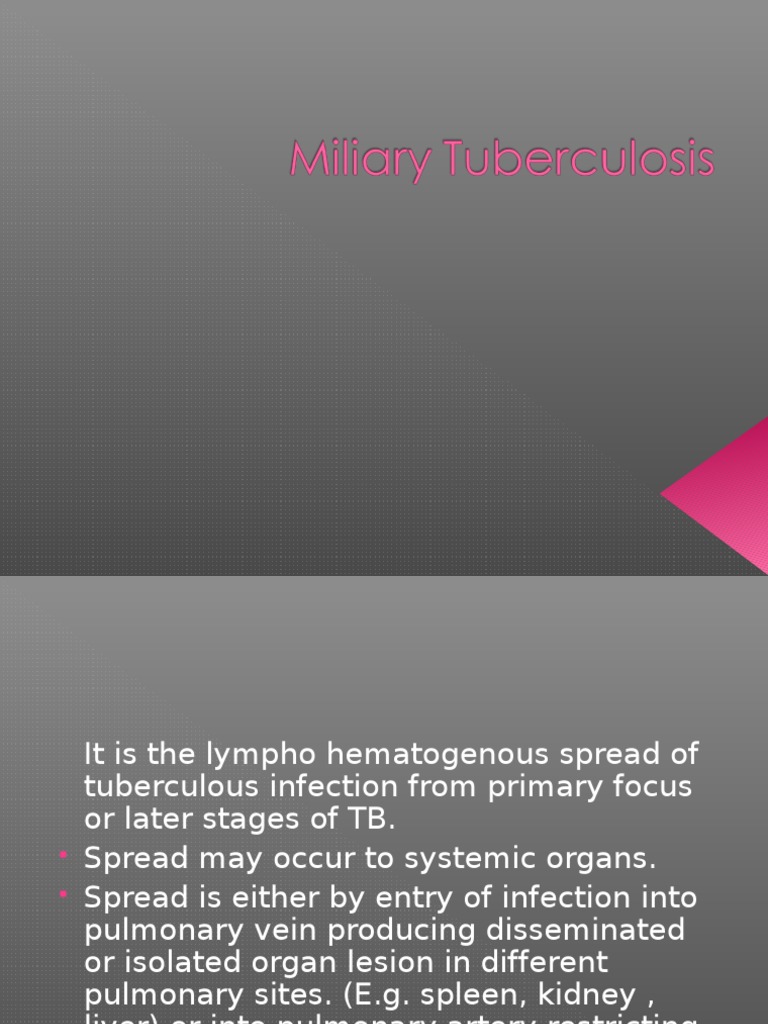 Miliary Tuberculosis Pdf _ Extrapulmonary Tuberculosis (TB) – ISGT