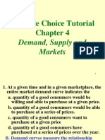 Multiple Choice Tutorial: Demand, Supply and Markets
