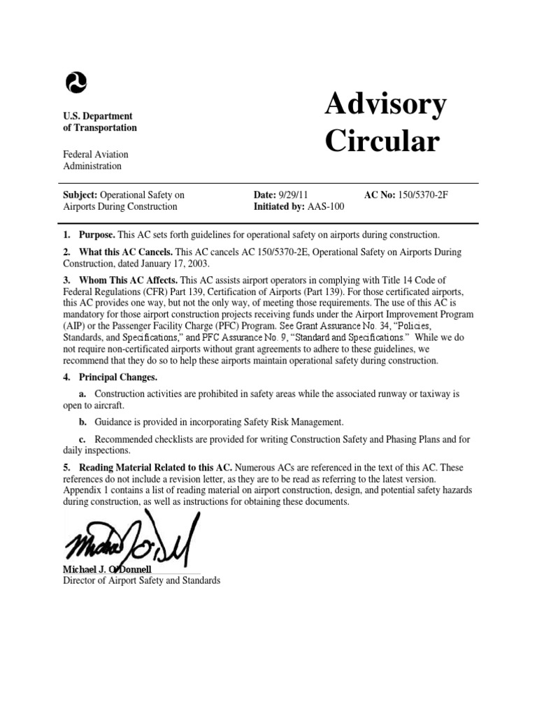 Airport Construction Safety Guidelines | PDF | Airport | Air Traffic ...