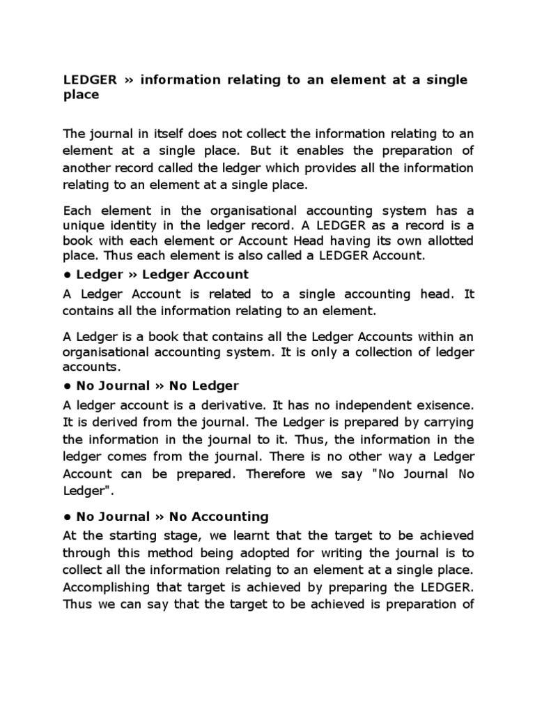 Understanding Ledger Accounts in Accounting | PDF | Debits And Credits ...