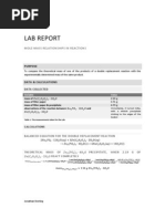 CHEM: Lab Report: Mole-Mass Relationships in Reactions