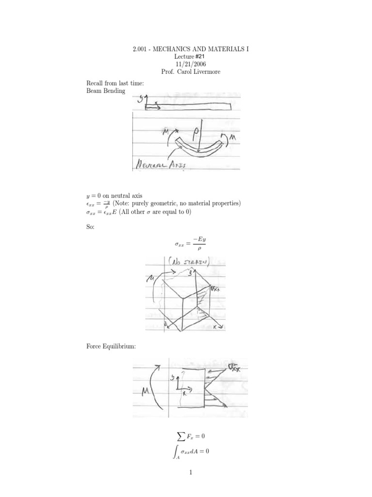 Mechanics of Beam Bending Explained | PDF