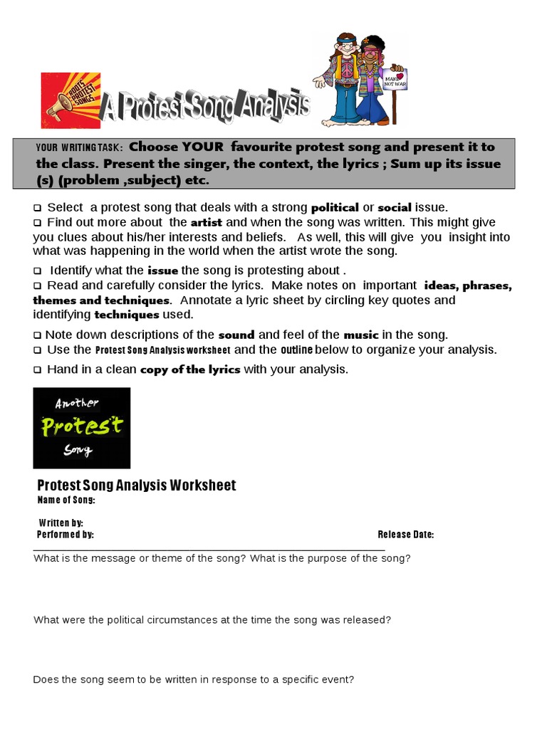 Protest Song Analysis Student Song Structure Entertainment General