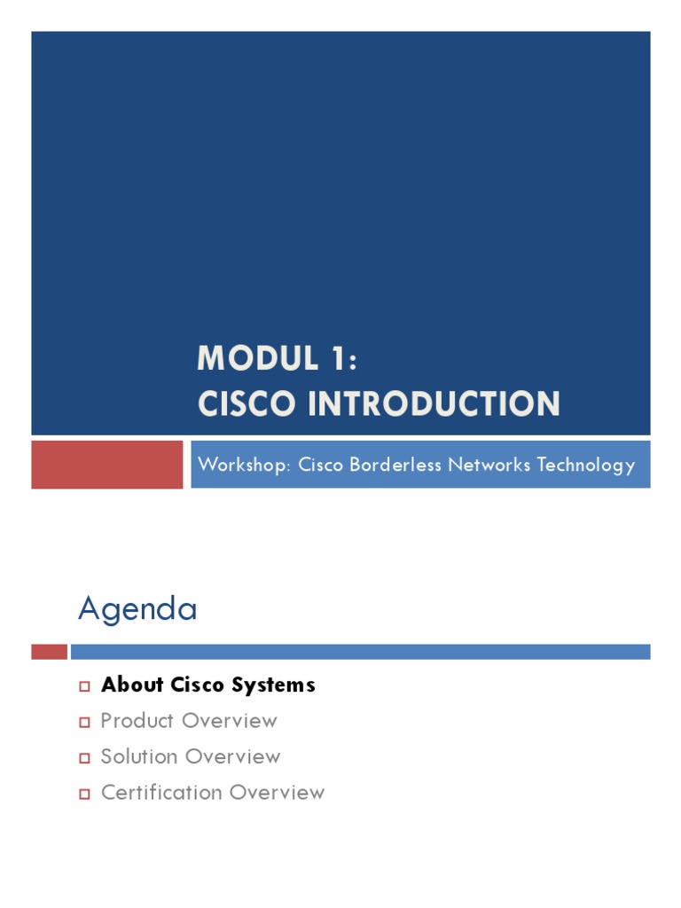 Modul 1 Cisco Introduction Pdf Sertifikasi Cisco Jaringan Komputer
