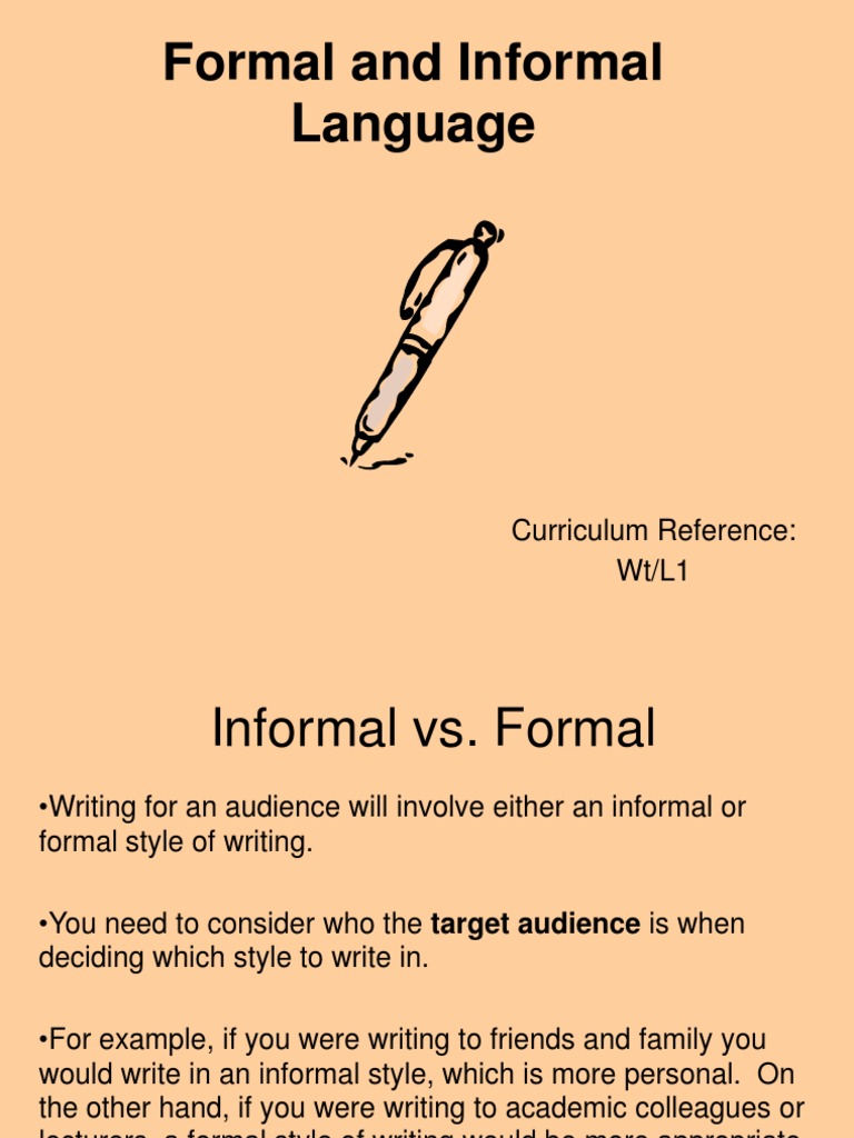 Formal and Informal Language | Slang | English Language