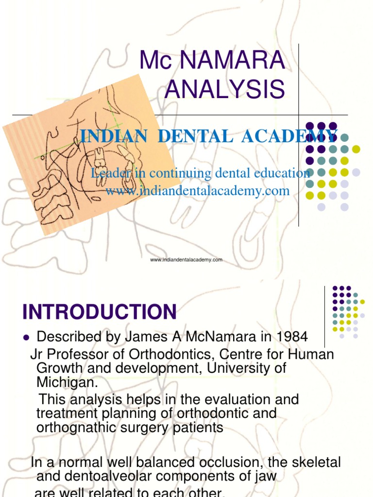 McNamara Analysis / orthodontic courses by Indian dental academy
