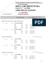 Secondo Semestre Architettura Unifi