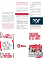 Manifiesto de UGT y CCOO ante la movilización general del 12 de diciembre de 2009