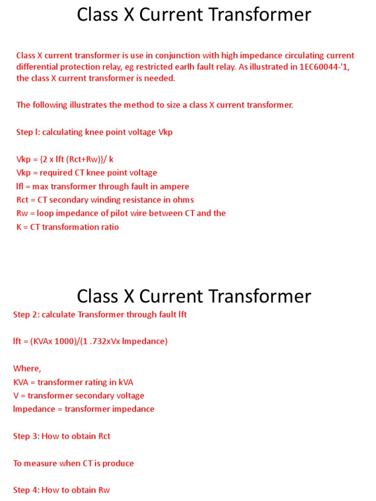 Class X Current Transformer PDF