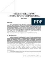Syari'at Islam Dan Hukum Positif Di Indonesia