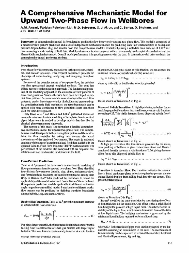 A Comprehensive Mechanistic Model For Upward Two Phase Flow - 