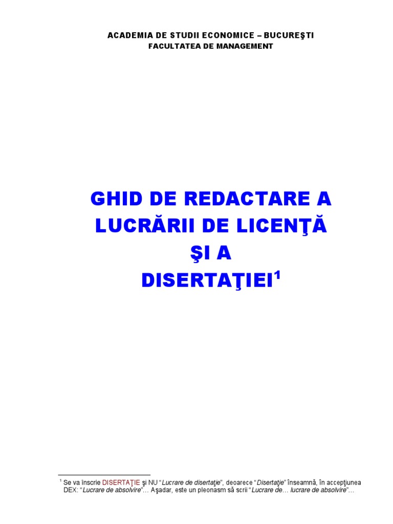 Ghid de Elaborare A Lucrarilor de Licenta ASE 2014 | PDF