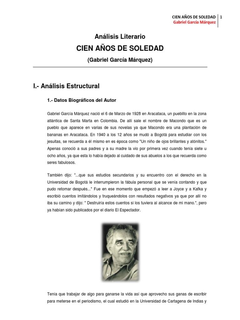 Análisis Literario Cien Años de Soledad