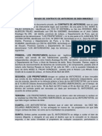 Documento Privado de Contrato de Anticresis de Bien Inmueble