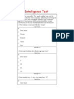 Intelligence Test: Top of Form