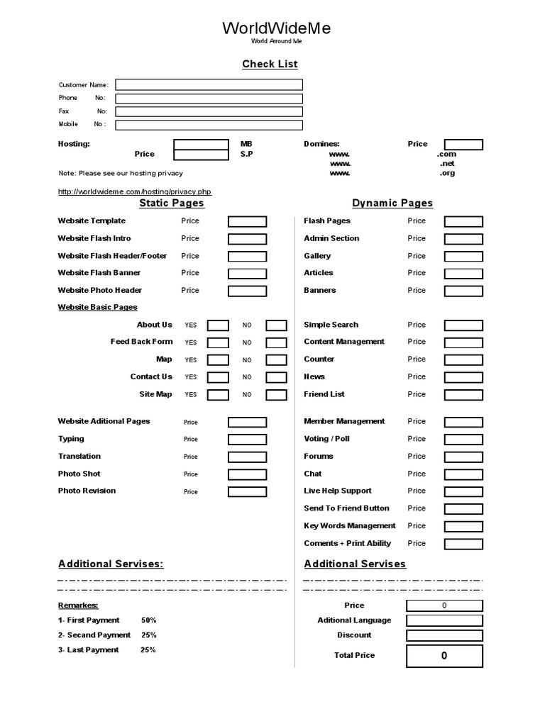 Check List | PDF | Websites | World Wide Web