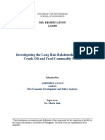 Investigating the Long Run Relationship Between Crude Oil and Food Commodity Prices