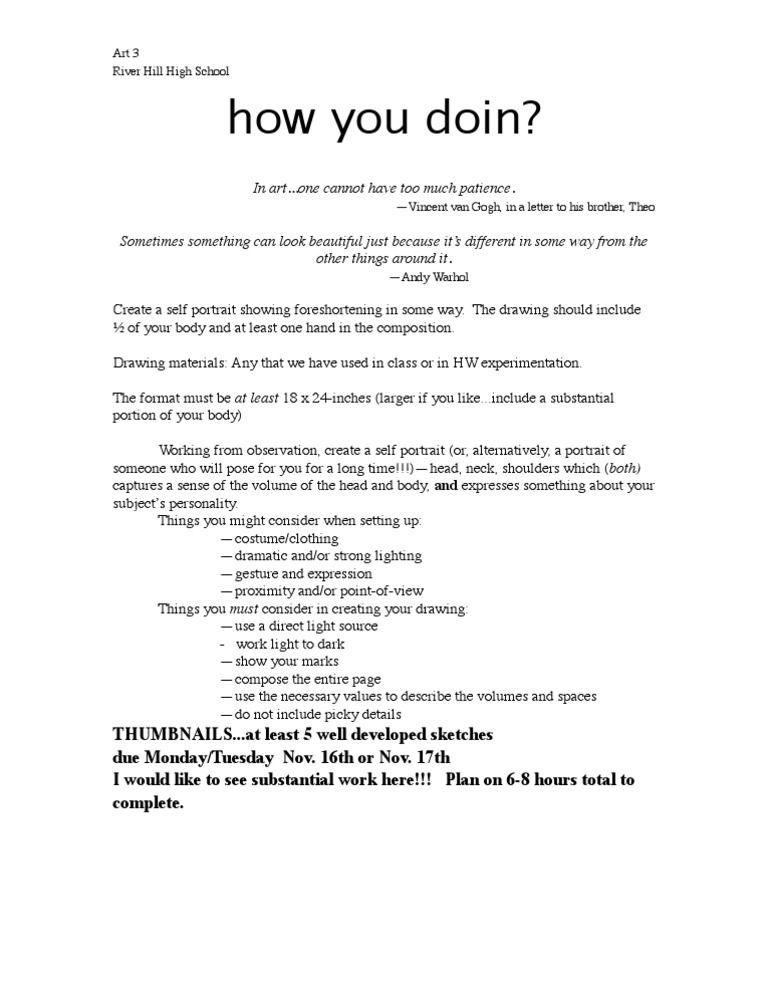 Self Portrait | PDF | Art