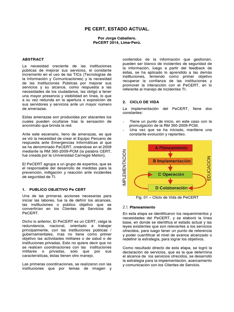 PeCERT: Respuesta a Emergencias Informáticas | PDF | Comunicación ...