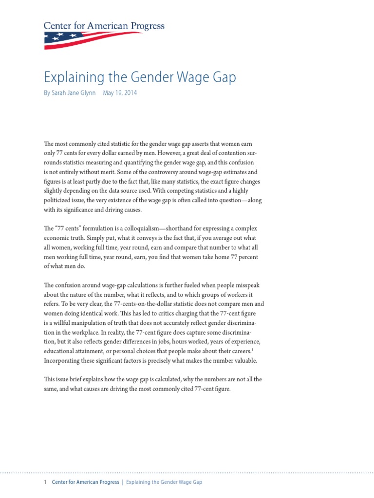 Explaining The Gender Wage Gap Pdf Gender Pay Gap Employment