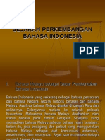 Sejarah Perkembangan Bahasa Indonesia