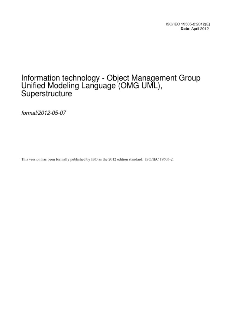 Information Technology - Object Management Group Unified Modeling ...
