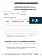 Functional Assessment Interview Form-Young Child: Module 3a