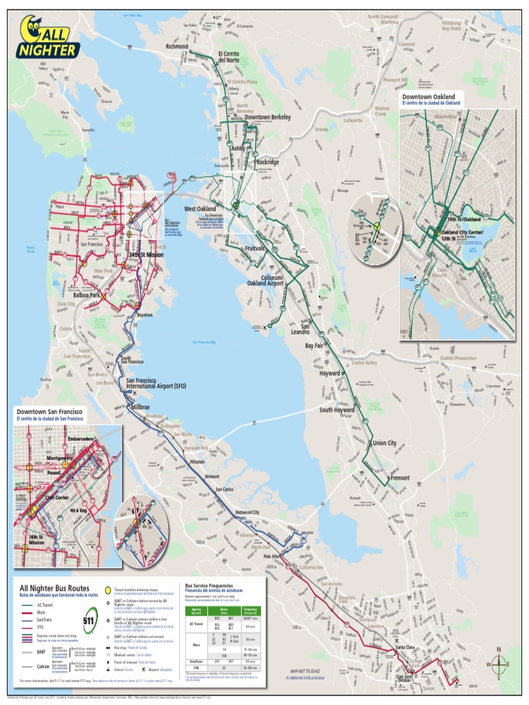 SF Late Night Public Transit Map | PDF | Bay Area Rapid Transit | Oakland