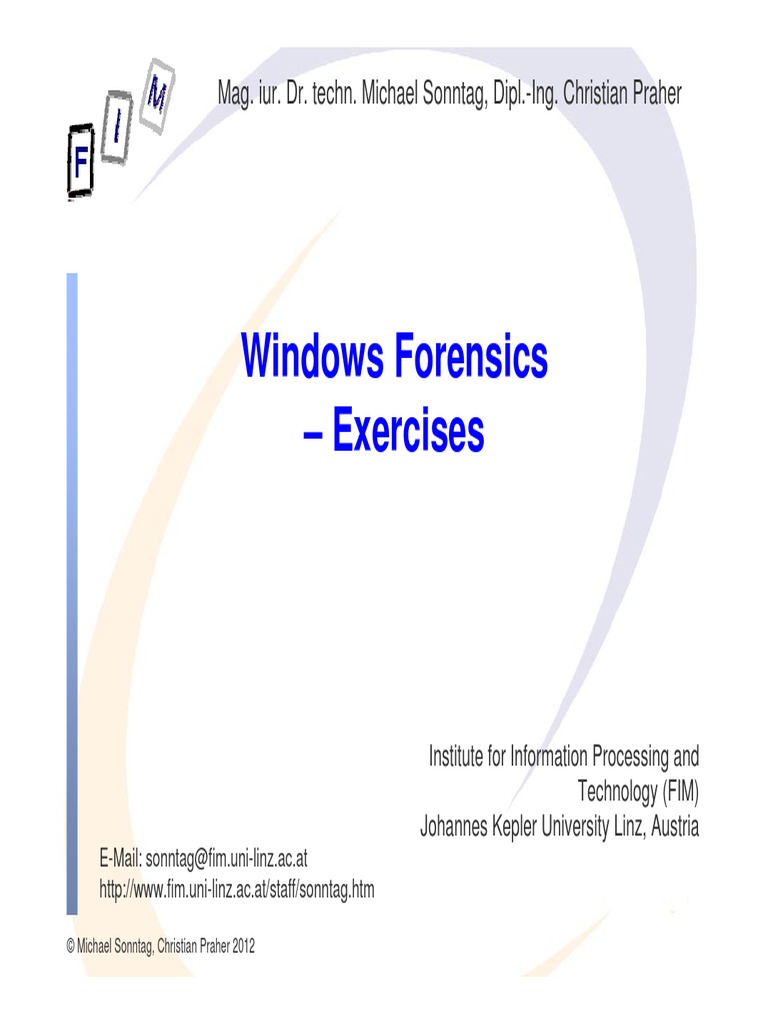 Windows Forensics Exercises PDF Windows Registry Computer File