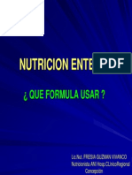Nutrición enteral: fórmulas y selección según patología