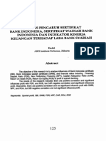 Analisis Pengaruh Sertifikat Bank Indonesia, Sertifikat Wadiah Bank Indonesia, Dan Indikator Kinerja Keuangan Bank Syariah Terhadap Laba Bank Syariah