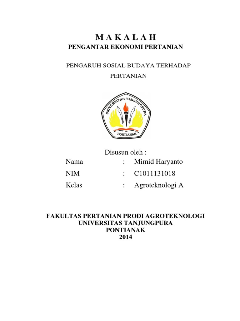 Makalah Pengaruh Sosial Budaya Terhadap Pertanian