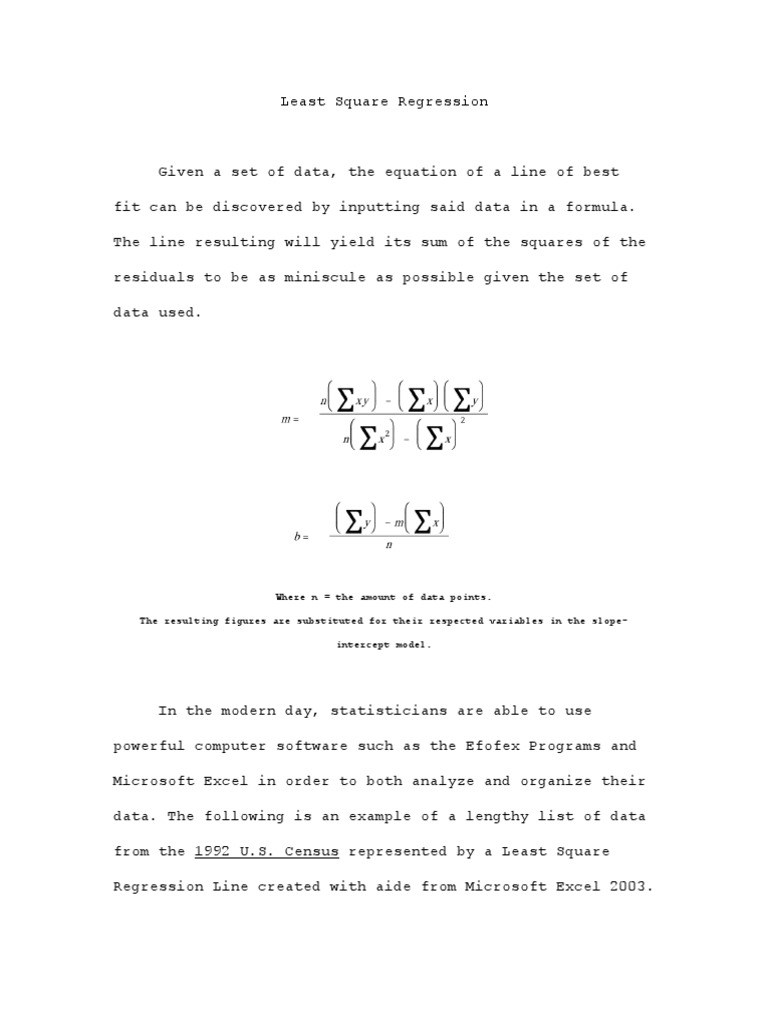 Least Square Regression | PDF | Teaching Methods & Materials