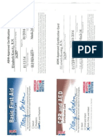 First Aid and CPR Certification Cards