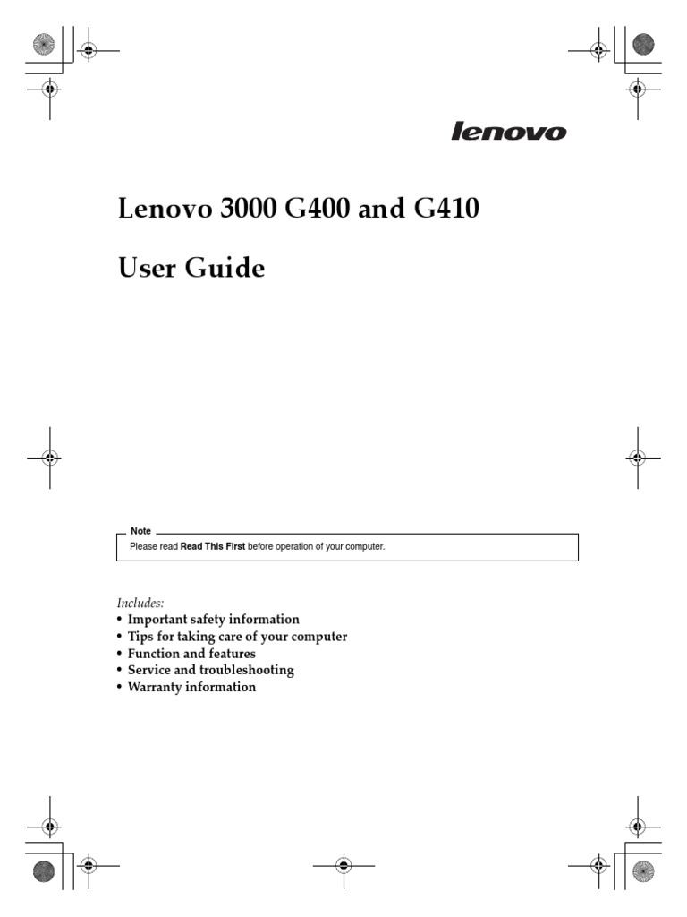 Lenovo 3000 N100 N6teb662 67 Owners Manual
