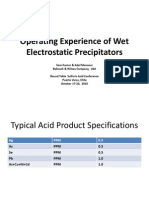 Operating Experience of Wet Electrostatic Precipitators