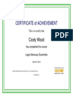 Legal Advocacy Certificate