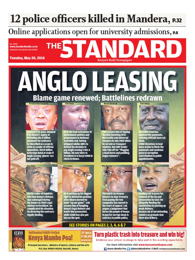 The Standard 20 05 2014 Government Politics - 