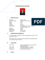 Professional Resume: I. Personal Data