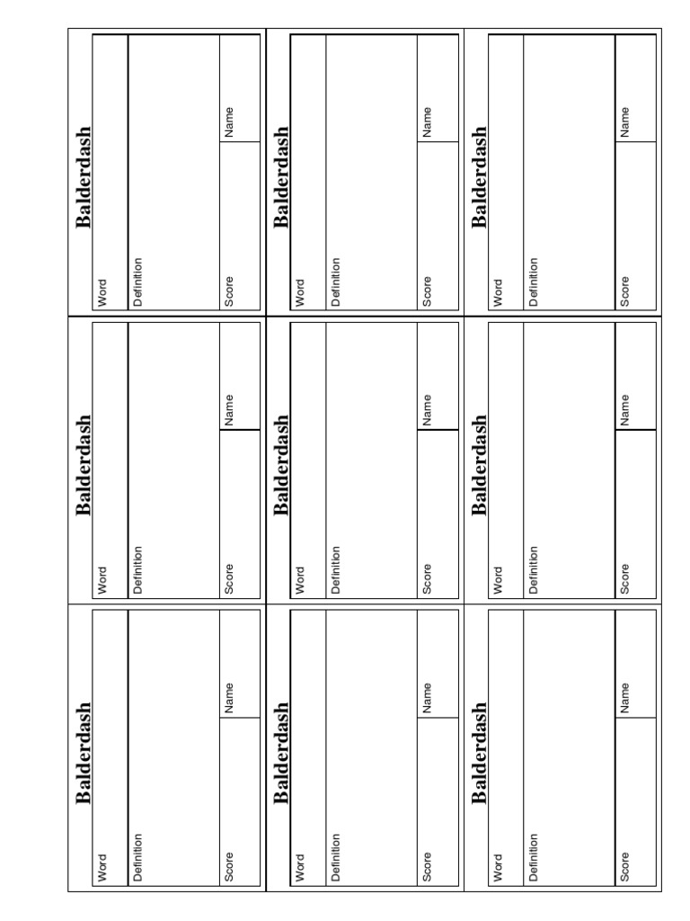 Balderdash Words and Definitions List | PDF
