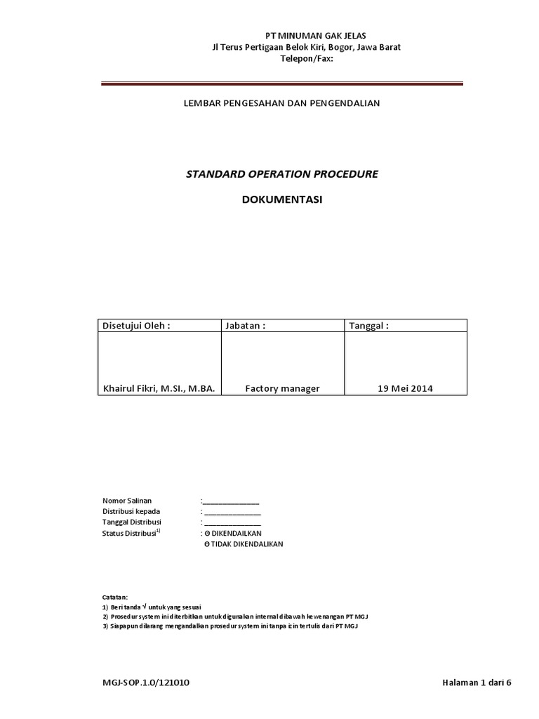 Sop Dokumentasi | PDF