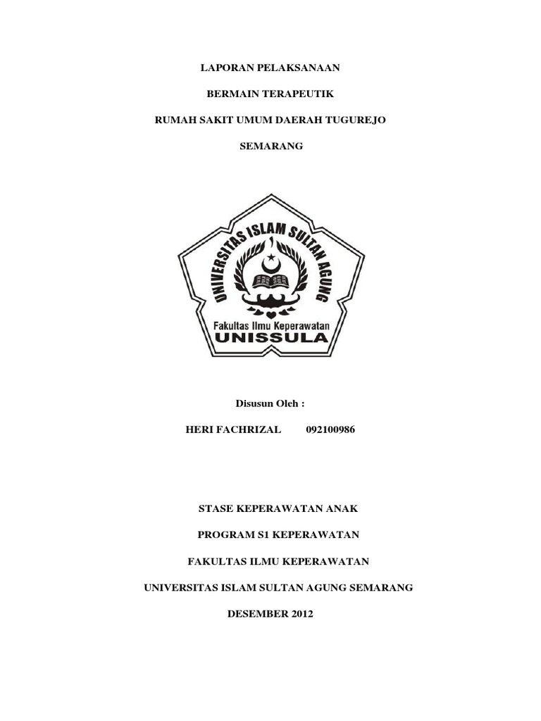 Contoh Laporan Pelaksanaan Terapi Bermain Docx