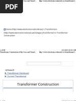 Transformer Construction of the Core and Transformer Design
