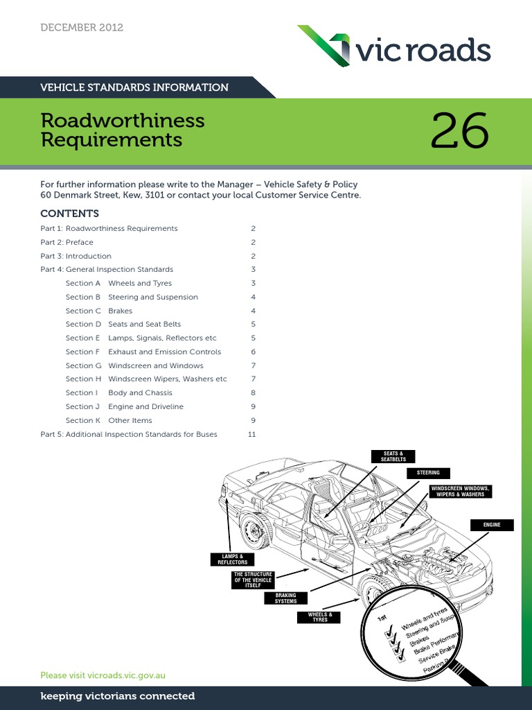 Roadworthiness Requirements AU Tire Vehicles