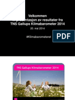 Presentasjon Av Resultater Fra TNS Gallups Klimabarometer 2014