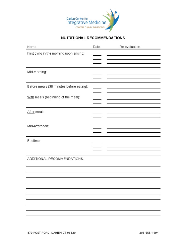 Nutritional Recommendations Guide | PDF