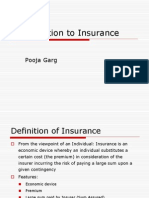 Introduction To Insurance: Pooja Garg