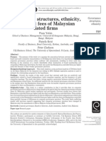 Yatim, Kent, and Clarkson, 2006, Governance Structures, Ethnicity, and Audit Fees of Malaysian Listed Firms